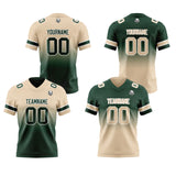 Custom Khaki Dark Green Reversible Gradient Football Jersey Personalized Football Shirts for Men Women  Printed Team Name Number Logo