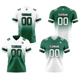 Custom White Green Reversible Gradient Football Jersey Personalized Football Shirts for Men Women  Printed Team Name Number Logo