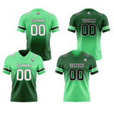 Custom Green Reversible Gradient Football Jersey Personalized Football Shirts for Men Women  Printed Team Name Number Logo