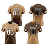 Custom Brown Reversible Gradient Football Jersey Personalized Football Shirts for Men Women  Printed Team Name Number Logo