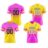 Custom Pink Yellow Reversible Gradient Football Jersey Personalized Football Shirts for Men Women  Printed Team Name Number Logo