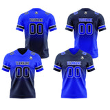 Custom Royal Navy Reversible Gradient Football Jersey Personalized Football Shirts for Men Women  Printed Team Name Number Logo