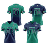 Custom Green Navy Reversible Gradient Football Jersey Personalized Football Shirts for Men Women  Printed Team Name Number Logo