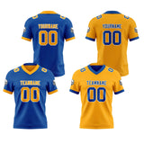 Custom Royal Orange Reversible Gradient Football Jersey Personalized Football Shirts for Men Women  Printed Team Name Number Logo