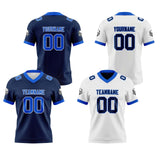 Custom Navy White Reversible Gradient Football Jersey Personalized Football Shirts for Men Women  Printed Team Name Number Logo