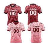 Custom Red White Reversible Football Jersey Personalized Gradient Football Shirts for Men Printed Team Name Number Logo
