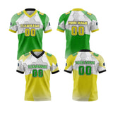 Custom Green Yellow Football Jersey Personalized Gradient Football Shirts for Men Printed Team Name Number Logo