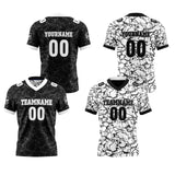 Custom Black White Reversible Gradient Football Jersey Personalized Football Shirts for Men Women  Printed Team Name Number Logo