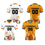 Custom White Orange Black Reversible Gradient Football Jersey Personalized Football Shirts for Men Women  Printed Team Name Number Logo