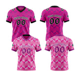 Custom Pink Mauve Reversible Football Jersey Personalized Gradient Football Shirts for Men Printed Team Name Number Logo