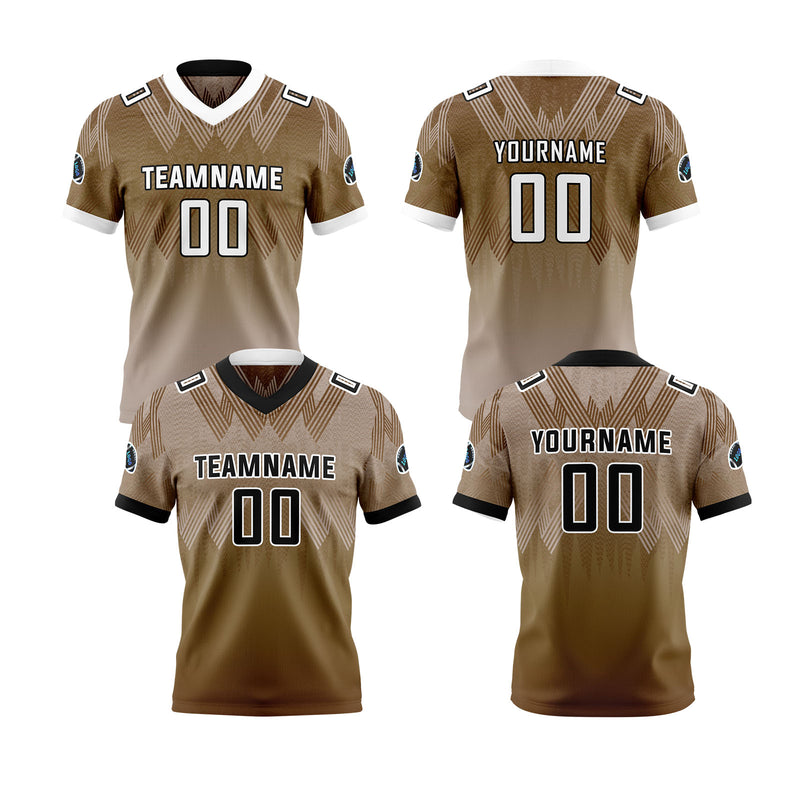 Custom Black Brown Reversible Football Jersey Personalized Gradient Football Shirts for Men Printed Team Name Number Logo