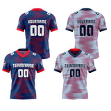 Custom Blue Red Reversible Gradient Football Jersey Personalized Football Shirts for Men Women  Printed Team Name Number Logo