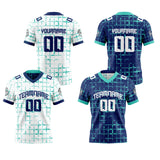 Custom Blue Green Reversible Gradient Football Jersey Personalized Football Shirts for Men Women  Printed Team Name Number Logo