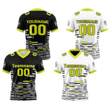 Custom Black White Green Reversible Gradient Football Jersey Personalized Football Shirts for Men Women  Printed Team Name Number Logo