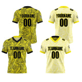 Custom Blue Yellow Black White Reversible Gradient Football Jersey Personalized Football Shirts for Men Women  Printed Team Name Number Logo