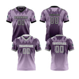 Custom Purple Gray Reversible Football Jersey Personalized Gradient Football Shirts for Men Printed Team Name Number Logo