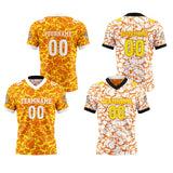 Custom White Orange Reversible Gradient Football Jersey Personalized Football Shirts for Men Women  Printed Team Name Number Logo