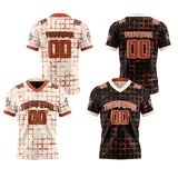 Custom Black Brown Reversible Gradient Football Jersey Personalized Football Shirts for Men Women  Printed Team Name Number Logo