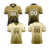 Custom Yellow Brown Reversible Football Jersey Personalized Gradient Football Shirts for Men Printed Team Name Number Logo