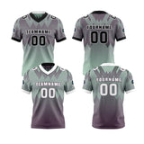 Custom Purple Green Reversible Football Jersey Personalized Gradient Football Shirts for Men Printed Team Name Number Logo