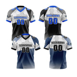 Custom Black Blue Football Jersey Personalized Gradient Football Shirts for Men Printed Team Name Number Logo