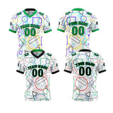 Custom Green Black Football Jersey Personalized Gradient Football Shirts for Men Printed Team Name Number Logo