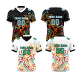 Custom White Green Reversible Football Jersey Personalized Gradient Football Shirts for Men Printed Team Name Number Logo