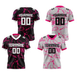 Custom Rose Red Reversible Gradient Football Jersey Personalized Football Shirts for Men Women  Printed Team Name Number Logo