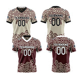 Custom White Brown Reversible Football Jersey Personalized Gradient Football Shirts for Men Printed Team Name Number Logo