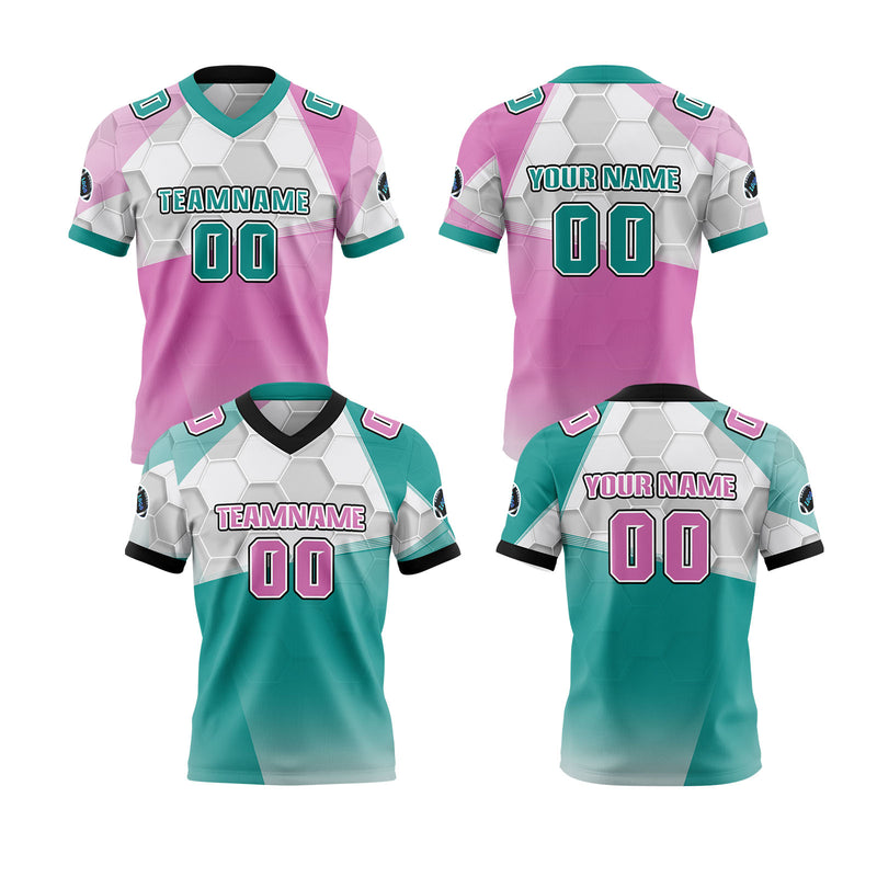 Custom Green Powder Football Jersey Personalized Gradient Football Shirts for Men Printed Team Name Number Logo