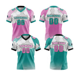 Custom Green Powder Football Jersey Personalized Gradient Football Shirts for Men Printed Team Name Number Logo