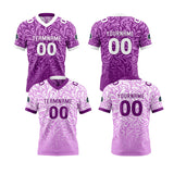 Custom Purple White Reversible Football Jersey Personalized Gradient Football Shirts for Men Printed Team Name Number Logo