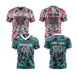 Custom Blue Gray Reversible Football Jersey Personalized Gradient Football Shirts for Men Printed Team Name Number Logo