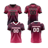 Custom Purple Pink Reversible Football Jersey Personalized Gradient Football Shirts for Men Printed Team Name Number Logo