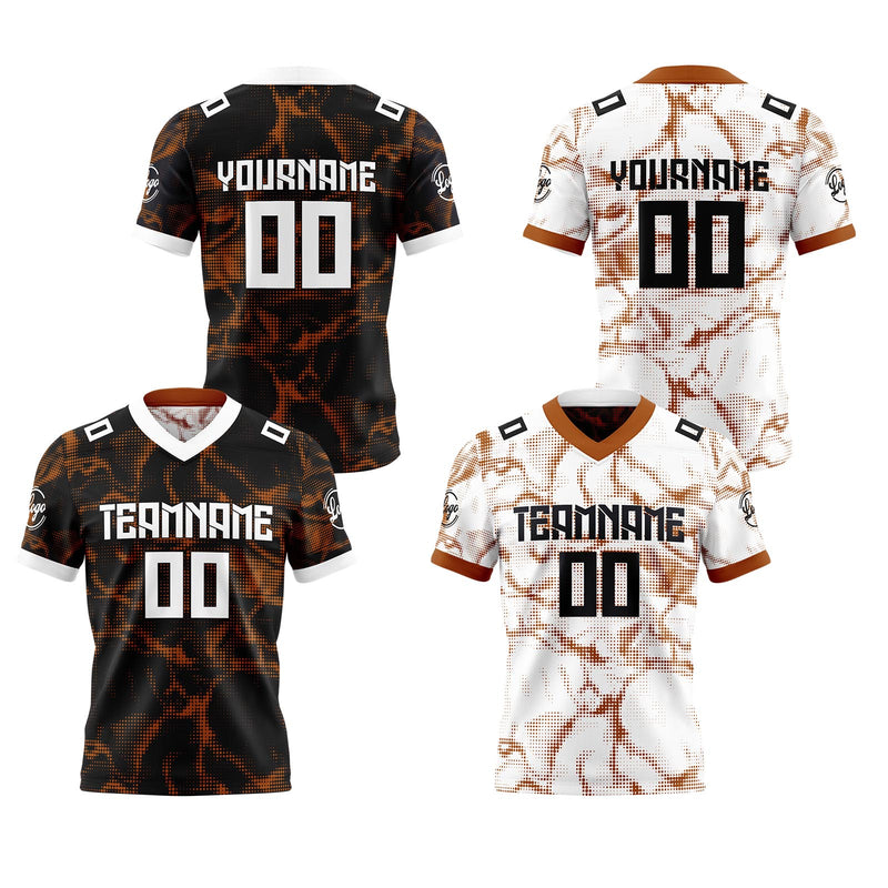 Custom Brown Reversible Gradient Football Jersey Personalized Football Shirts for Men Women  Printed Team Name Number Logo