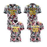 Custom Red Yellow Reversible Football Jersey Personalized Gradient Football Shirts for Men Printed Team Name Number Logo