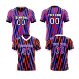 Custom Red Purple Reversible Football Jersey Personalized Gradient Football Shirts for Men Printed Team Name Number Logo