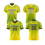 Custom Green Yellow Reversible Football Jersey Personalized Gradient Football Shirts for Men Printed Team Name Number Logo
