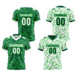 Custom White Green Reversible Gradient Football Jersey Personalized Football Shirts for Men Women  Printed Team Name Number Logo