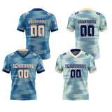 Custom Flesh Blue Reversible Gradient Football Jersey Personalized Football Shirts for Men Women  Printed Team Name Number Logo