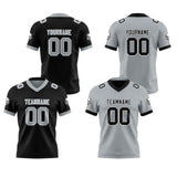 Custom Black Grey Reversible Gradient Football Jersey Personalized Football Shirts for Men Women  Printed Team Name Number Logo