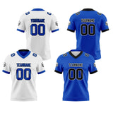 Custom White Royal Reversible Gradient Football Jersey Personalized Football Shirts for Men Women  Printed Team Name Number Logo