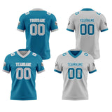 Custom Aqua Grey Reversible Gradient Football Jersey Personalized Football Shirts for Men Women  Printed Team Name Number Logo