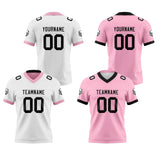 Custom White Pink Black Reversible Gradient Football Jersey Personalized Football Shirts for Men Women  Printed Team Name Number Logo