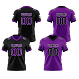 Custom Black Purple Reversible Gradient Football Jersey Personalized Football Shirts for Men Women  Printed Team Name Number Logo