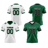 Custom White Green Reversible Gradient Football Jersey Personalized Football Shirts for Men Women  Printed Team Name Number Logo