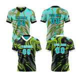 Custom Gray Green Reversible Football Jersey Personalized Gradient Football Shirts for Men Printed Team Name Number Logo