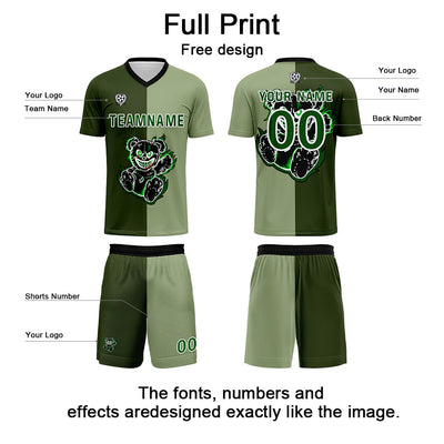Custom Green Jerseys for Men Women Personalized Soccer Uniforms for Adult and Kid enthsush
