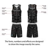 Custom Black Basketball Jersey Uniform Suit Printed Your Logo Name Number