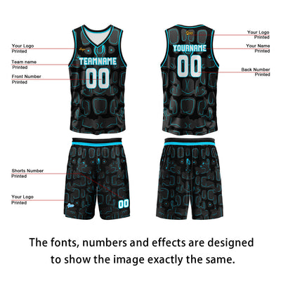 Custom Blue Basketball Jersey Uniform Suit Printed Your Logo Name Number enthsush